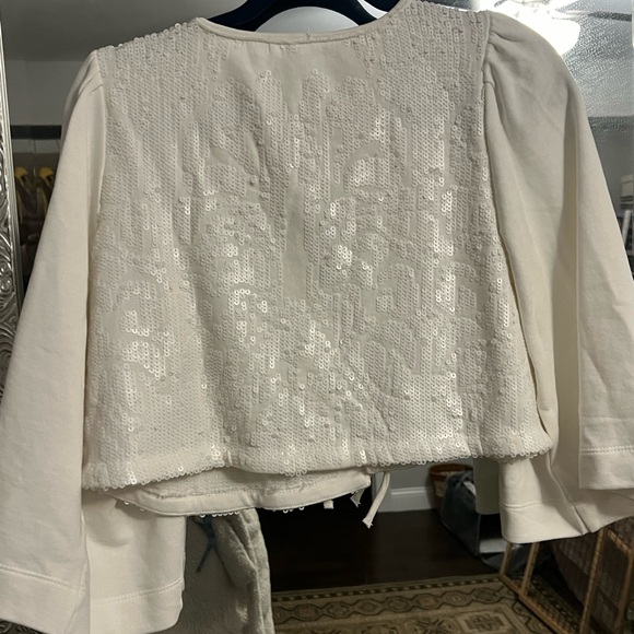 White Tie-Front Blouse - Picture 3 of 5
